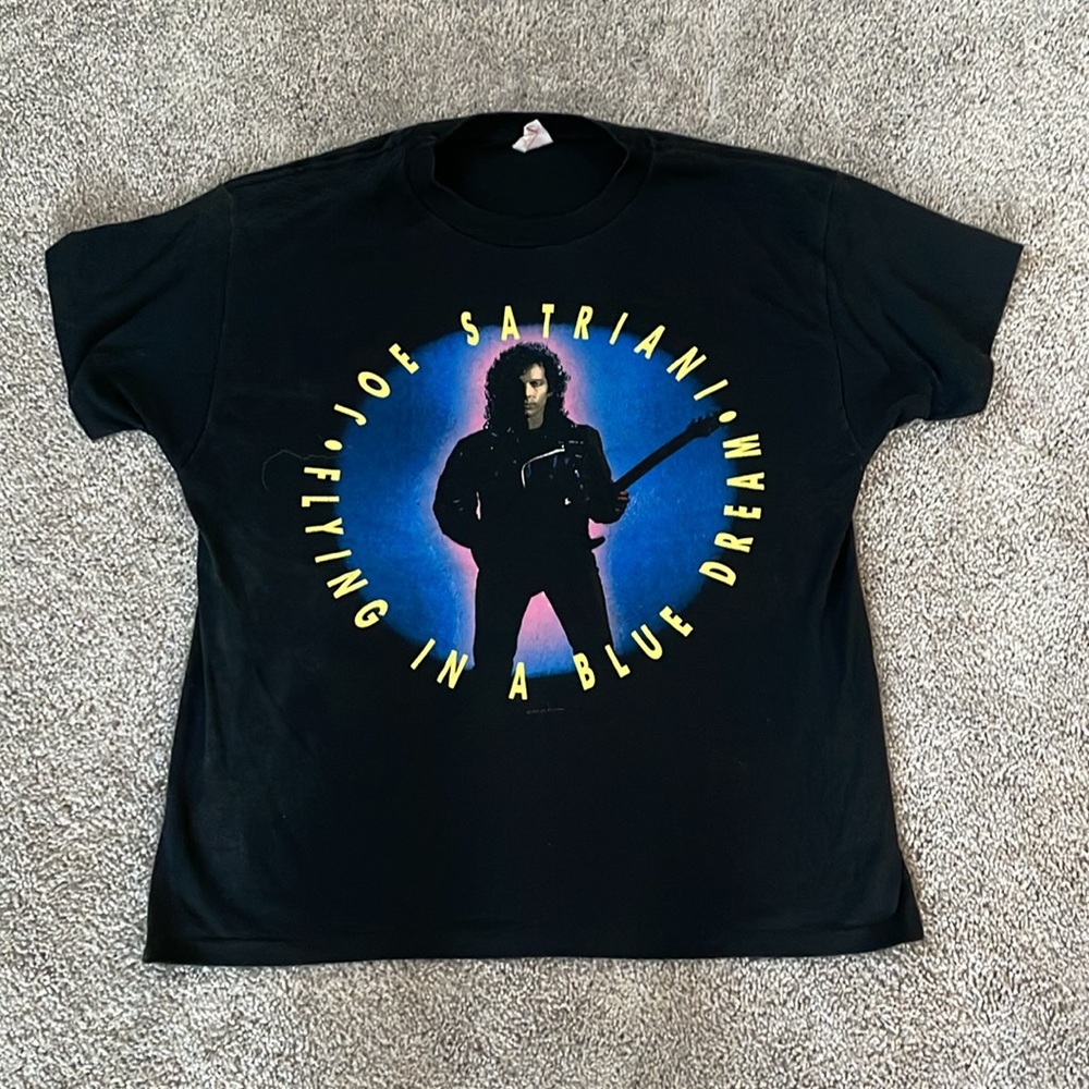 Vintage 1989 Joe Satriani Flying In A Blue Dream 1990 Tour T Shirt Large
